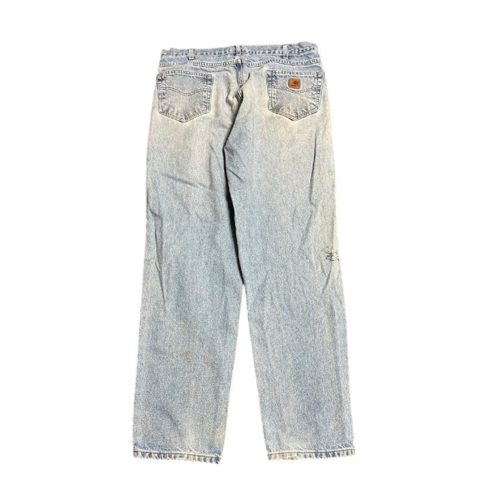 Vintage Carhartt Light Washed Denim Baggy Style Work Wear Jeans